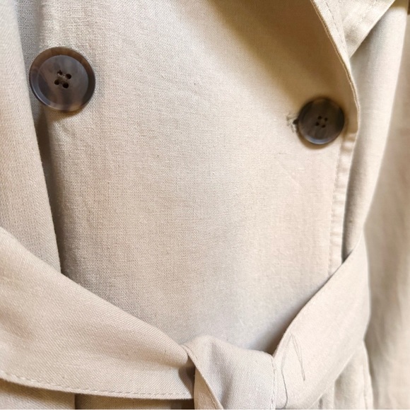 💚 NWOT SPRING TRENCH COAT - LINEN 🌸🌻🌷 - Picture 2 of 7